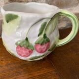 Slush cup and saucer with strawberry and leaf decoration Portugal