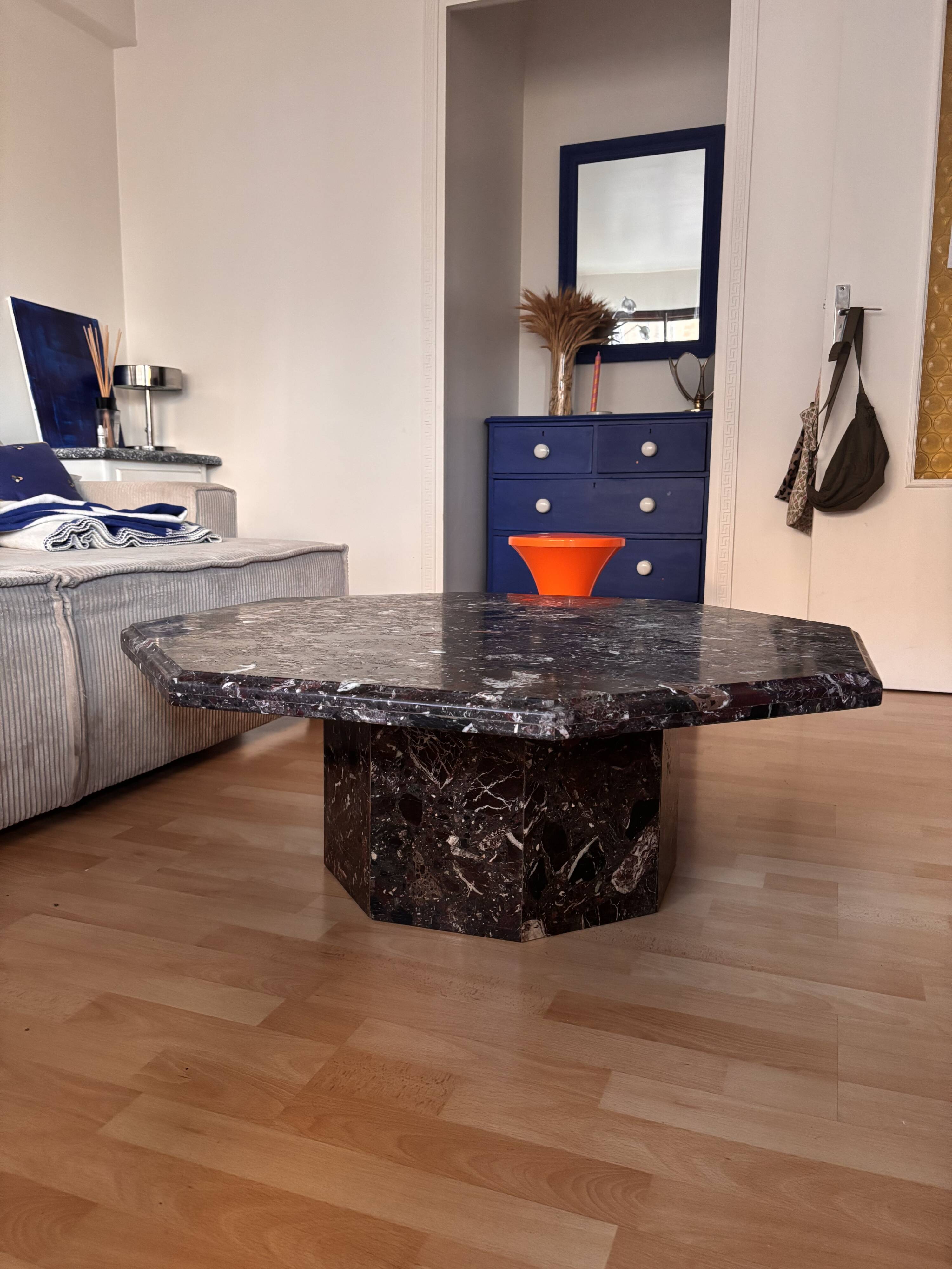 Octagonal marble table