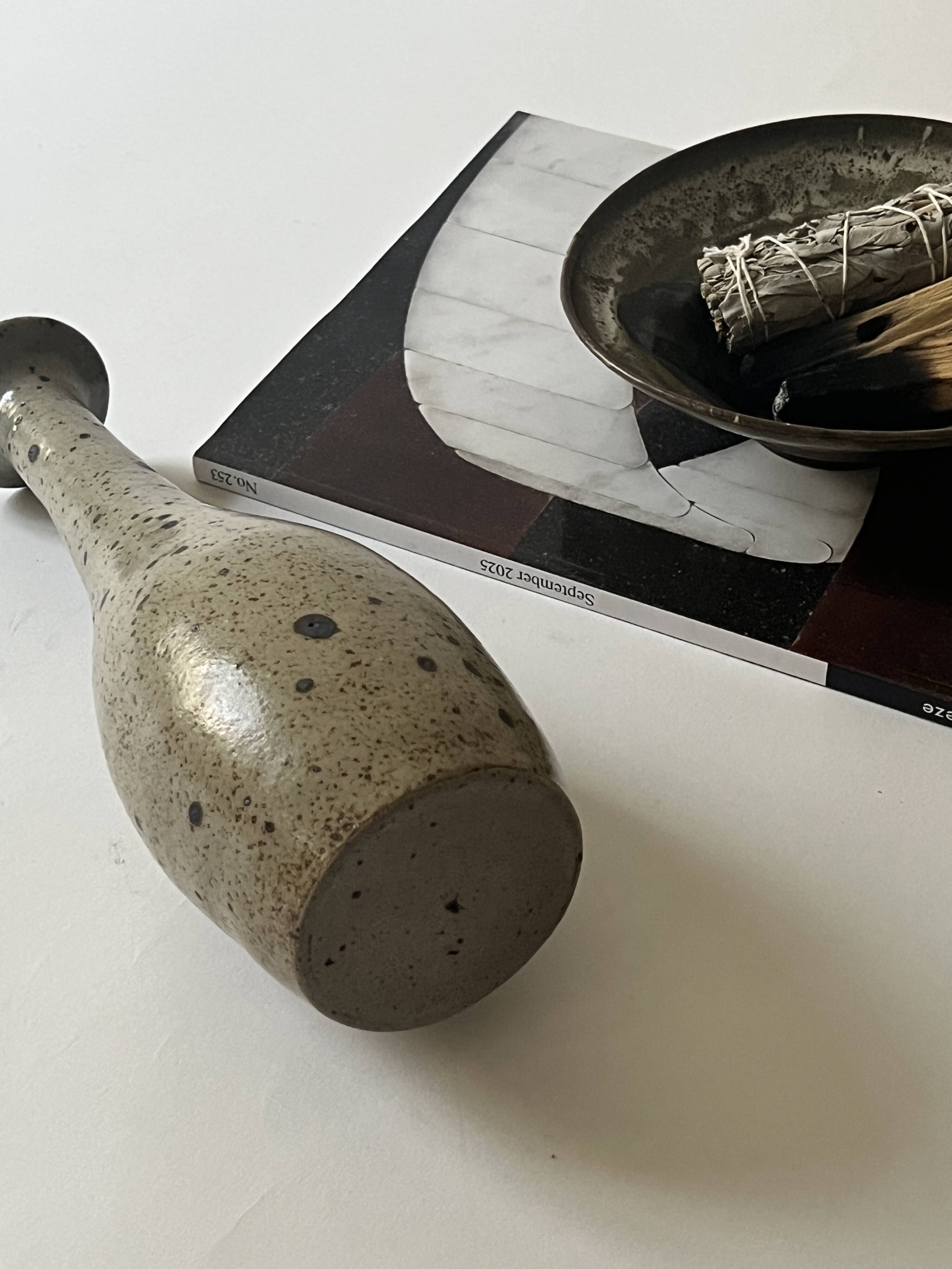 Pear-shaped vase in pyrite stoneware, La borne France 1950