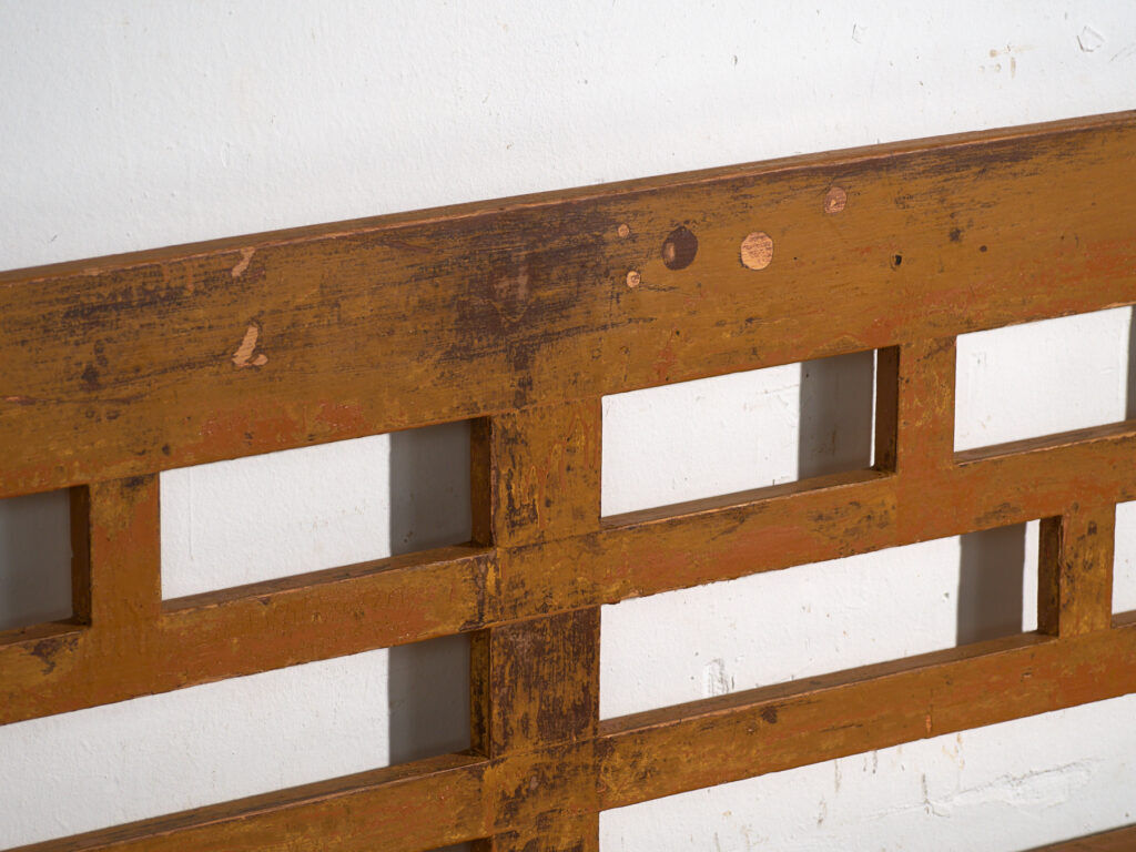 Antique painted pine bank chest – Central Europe, circa 1920