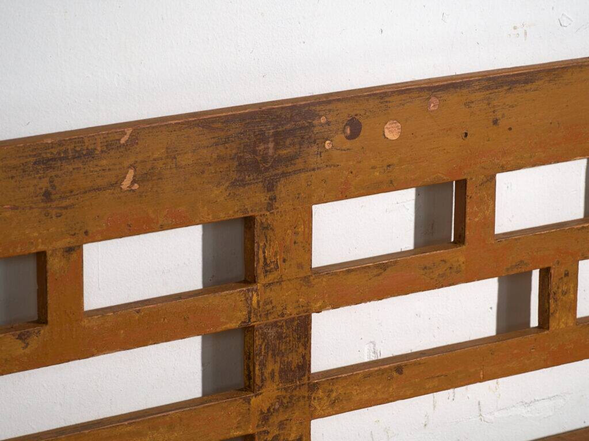 Antique painted pine bank chest – Central Europe, circa 1920
