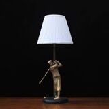 Brass golfer lamp
