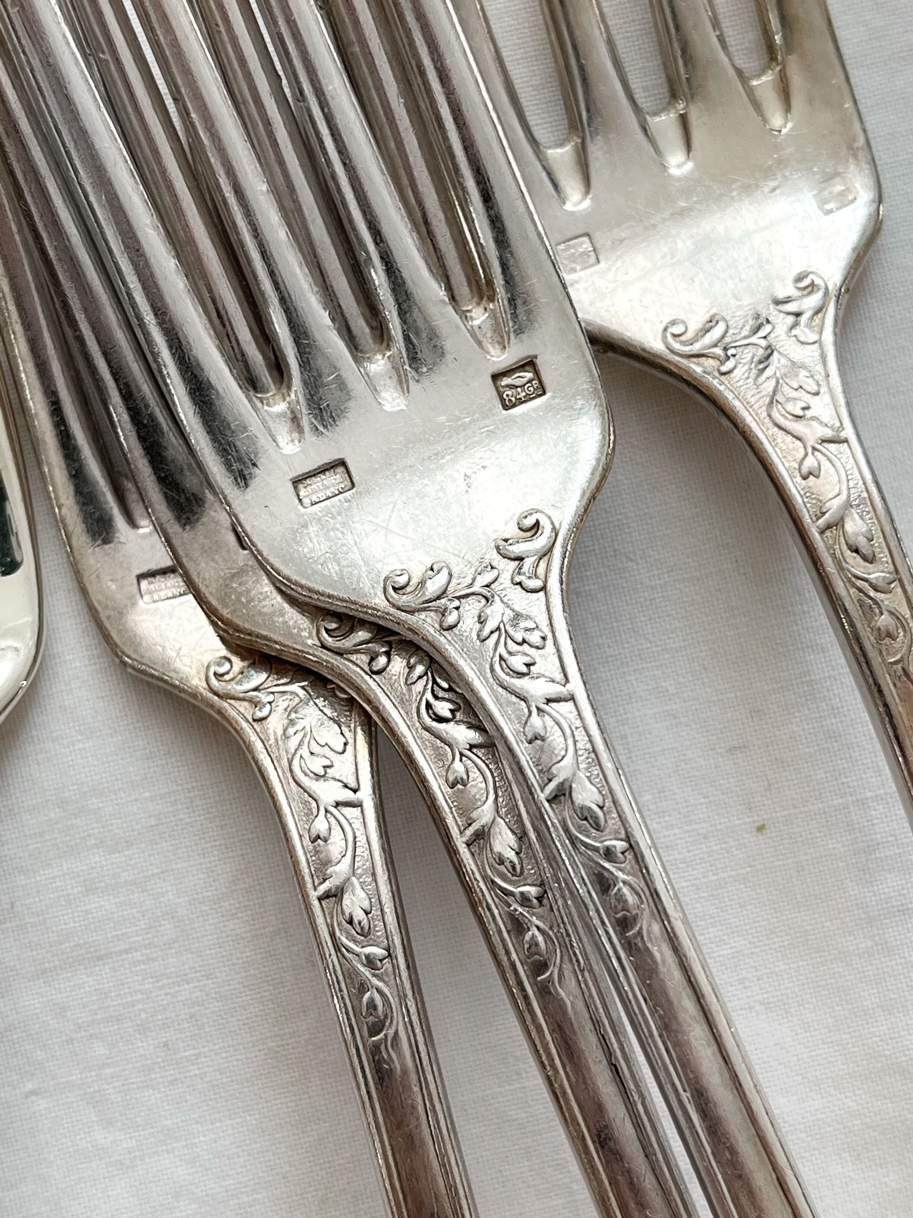 Set of 8 forks in SFAM silver metal