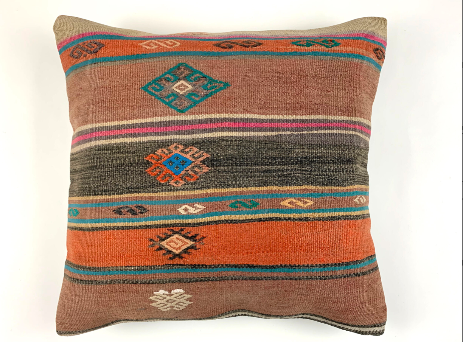 Vintage Turkish kilim cushion cover 55x55cm