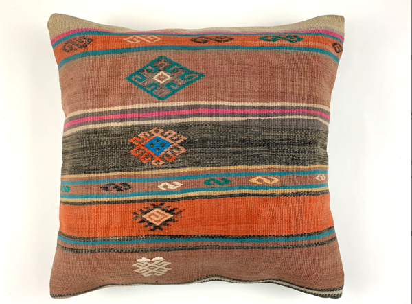 Vintage Turkish kilim cushion cover 55x55cm