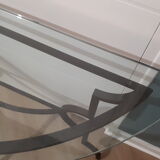 Glass and wrought iron console