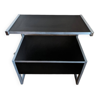 Table d'appoint, console noire et argentée