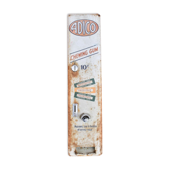 Distributeur ancien vintage de chewing gum Adico des années 60