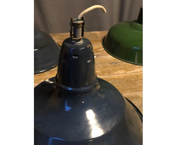 Blue workshop hanging lamp