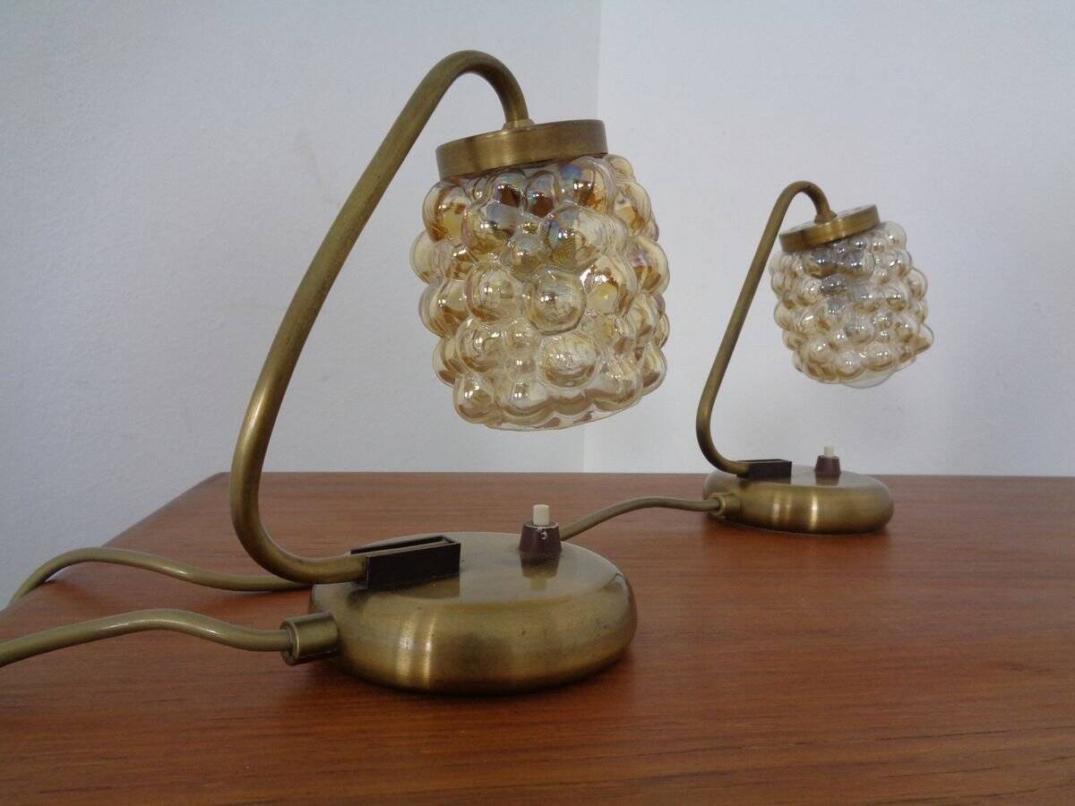 Amber Bubble Table Lamps by Richard Essig for Saku Leuchten, 1960s, Set of 2