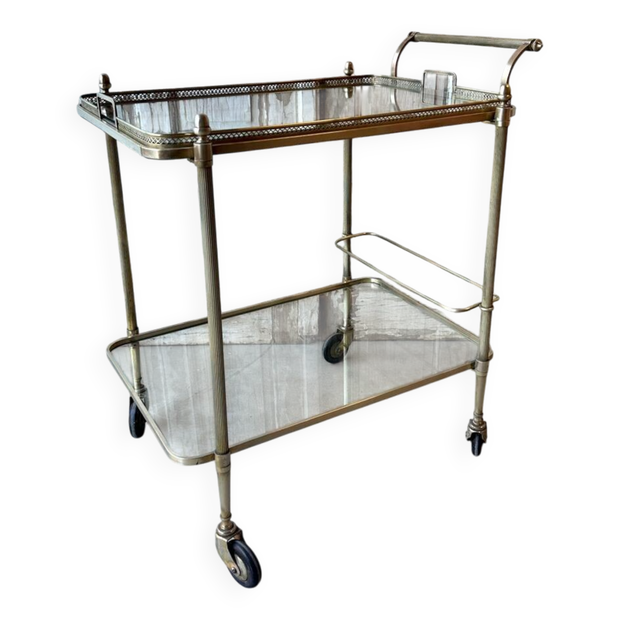 Desserte en laiton et verre, 1970