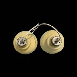 Pair of antique cream opal glass pendant lights – 1970s