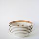 Set of 6 Longchamp flowered deep plates, Orange, 1970