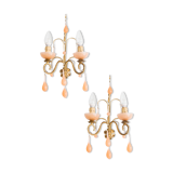 Pair of Pink Opaline Italian Wall Lamps