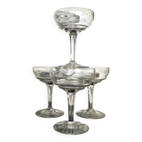 Coupes à champagne en cristal ciselé