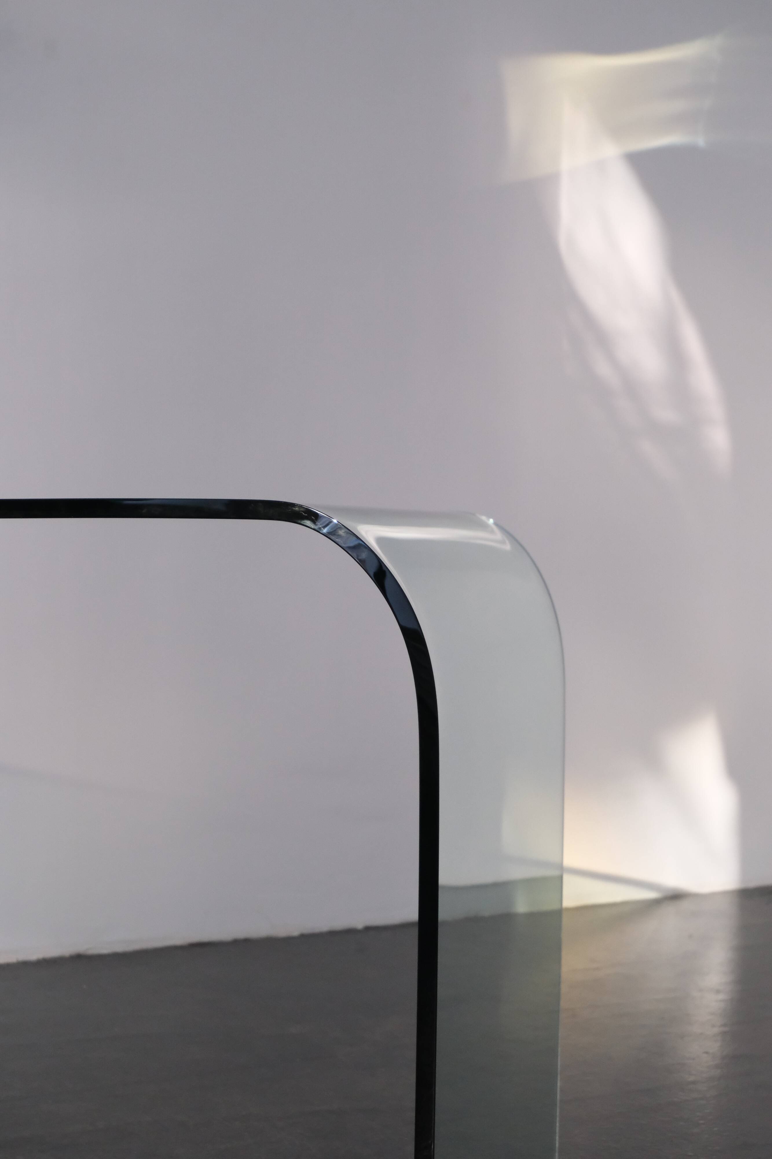 Glass writing desk by Fiam