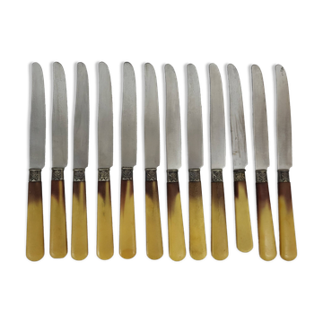 12 Art Deco Bakelite handle knives