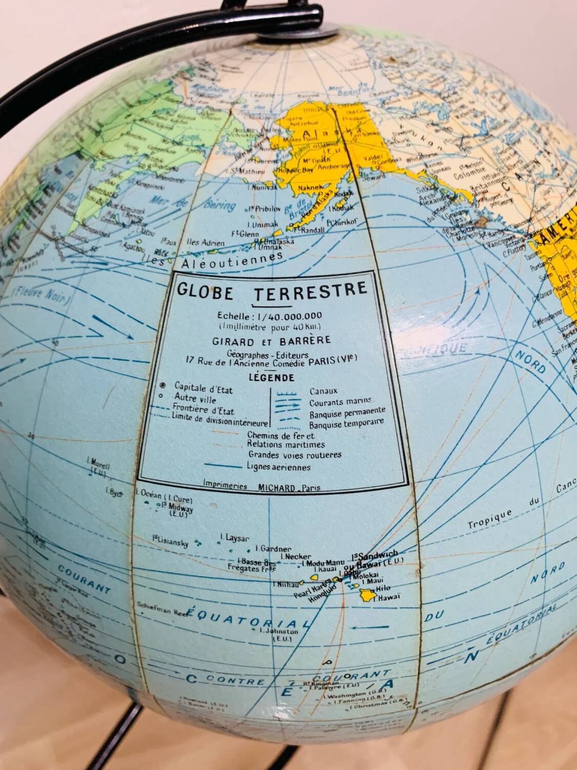 Globe terrestre Girard et Barrere