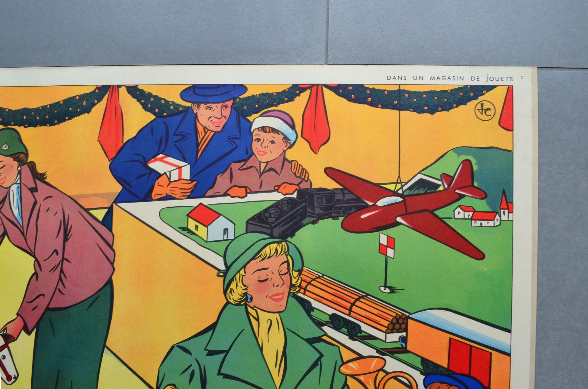 Rossignol educational school poster front and back "the fire" and "the toy store"
