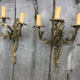 Pair of Louis xv style bronze wall light
