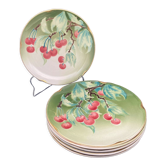 Lunéville cherry plates with golden edges