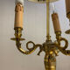 Empire hot water lamp in gilded bronze and painted sheet metal