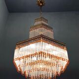 Italian Liberty Style Murano Glass Rod Chandelier, 1960s