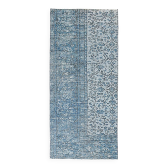 Tapis de couloir vintage bleu de petite taille, 2 x 5, 61 x 134 cm