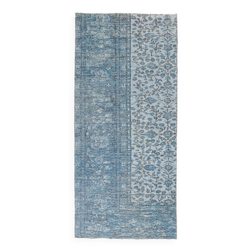 2x5 Blue Small Size Vintage Runner Rug, 61x134Cm