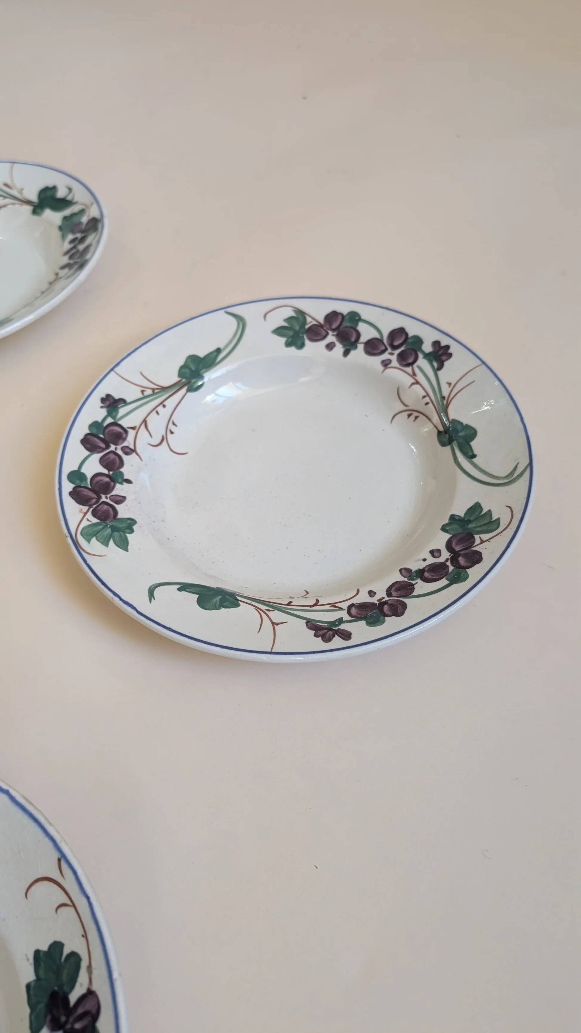 Set of 4 antique soup plates – Faïencerie de Gien