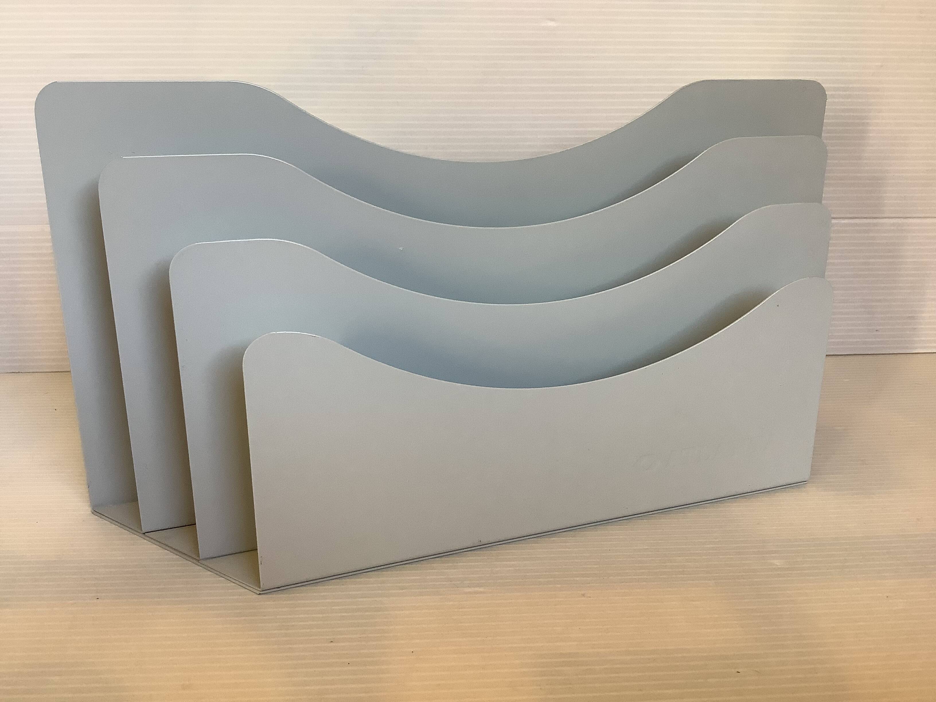 Gray metal wave mail holder