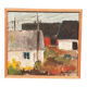 huile sur toile suédoise du milieu du siècle – « Parmi les maisons » par Karl Bertil Lundh – 1967 – Vintage et encadrée