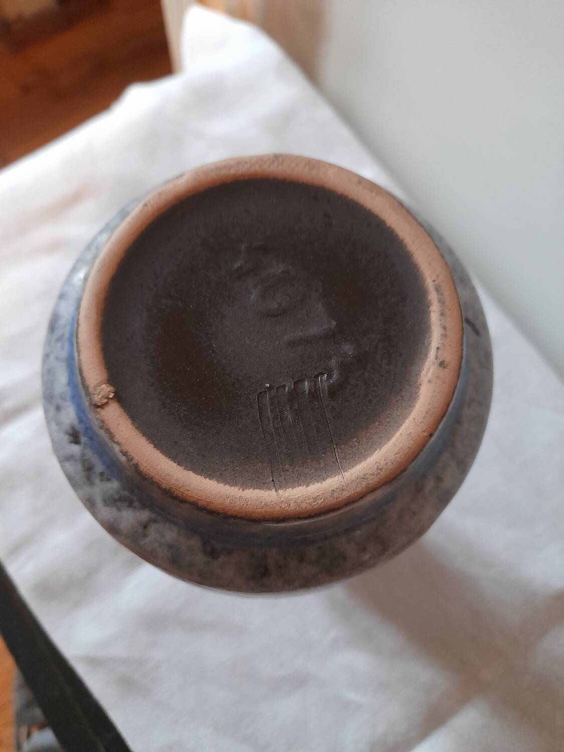 French ceramic, fern decor, year 60/70