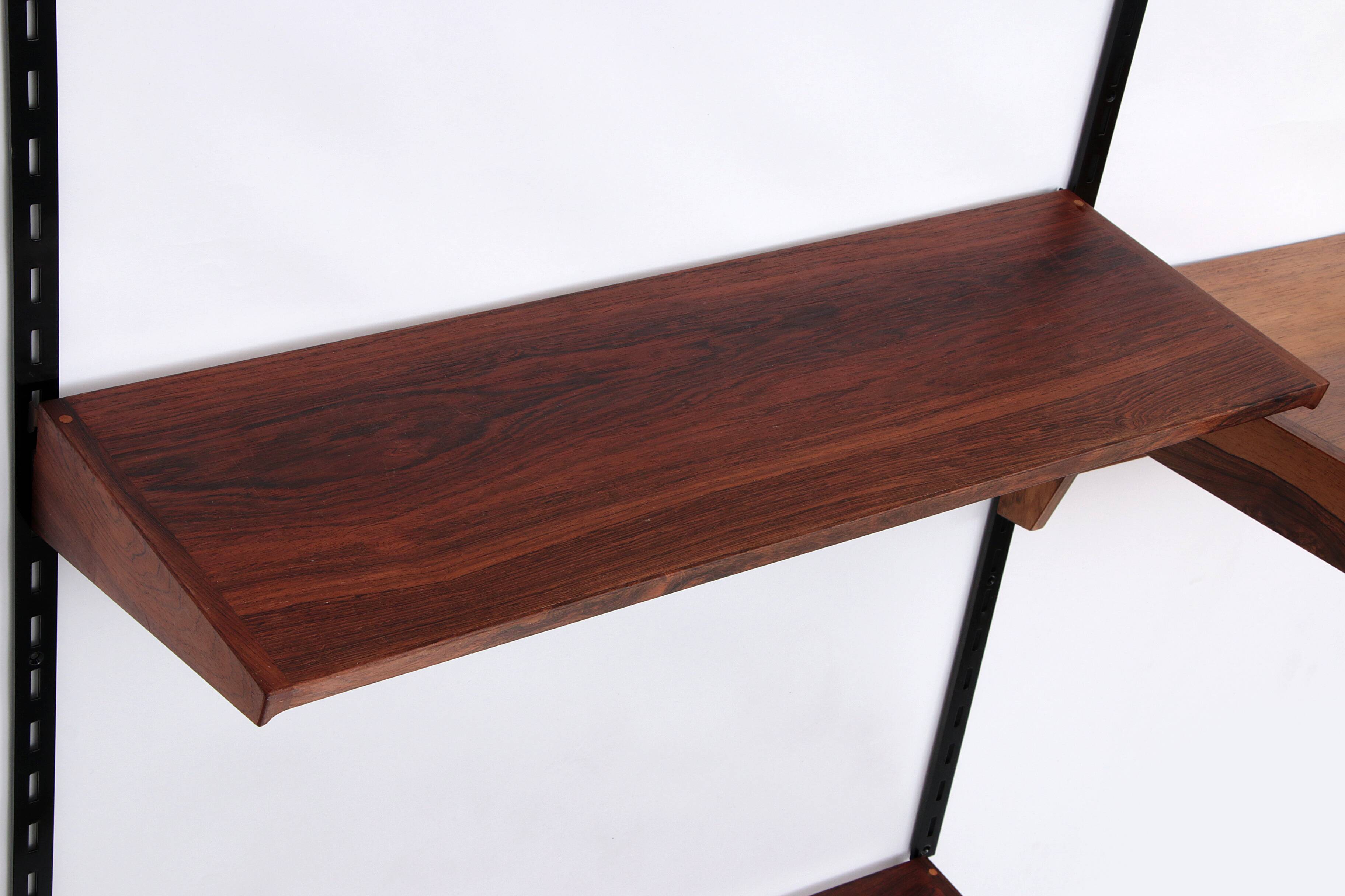 Modular Dark wooden Wall System from Kai Kristiansen - FM Møbler