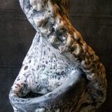 Louis Giraud's twisted double vase in Vallauris ceramic foam