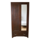 Rustic handcrafted wooden wardrobe with mirror