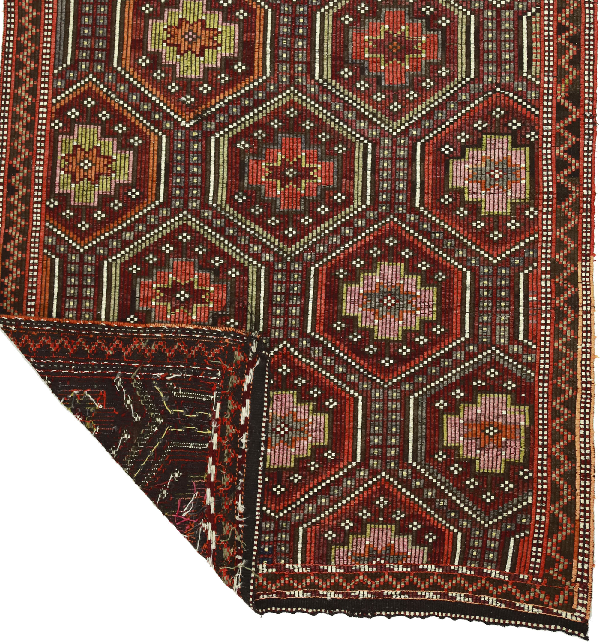 Anatolian handmade kilim rug 295 cm x 180 cm