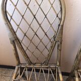 Série de 4 chaises en rotin vintage