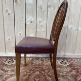 Suite de 6 chaises de style Louis XVI bordeaux