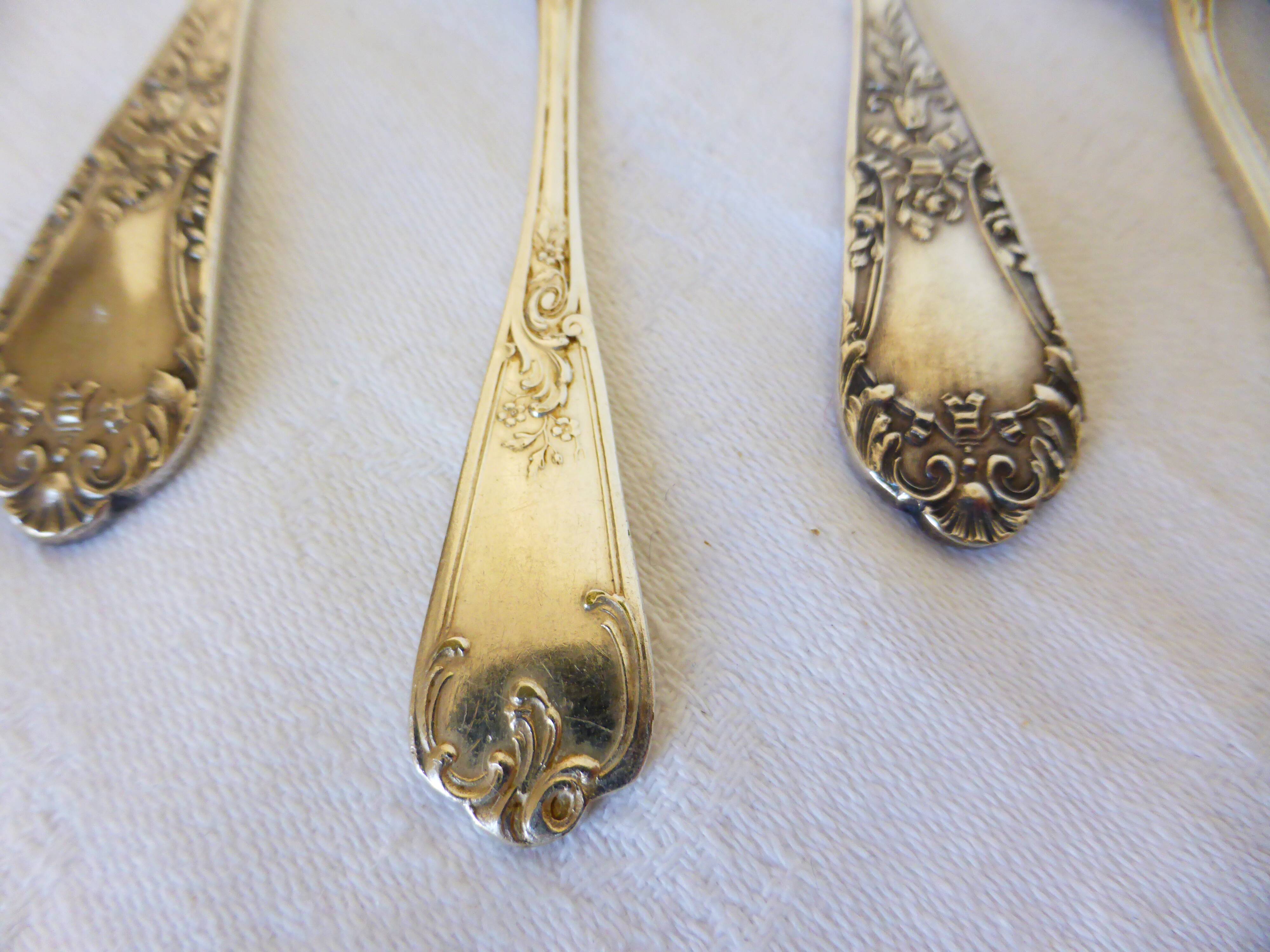 3 small spoons + 3 vintage silver-plated metal mocha spoons