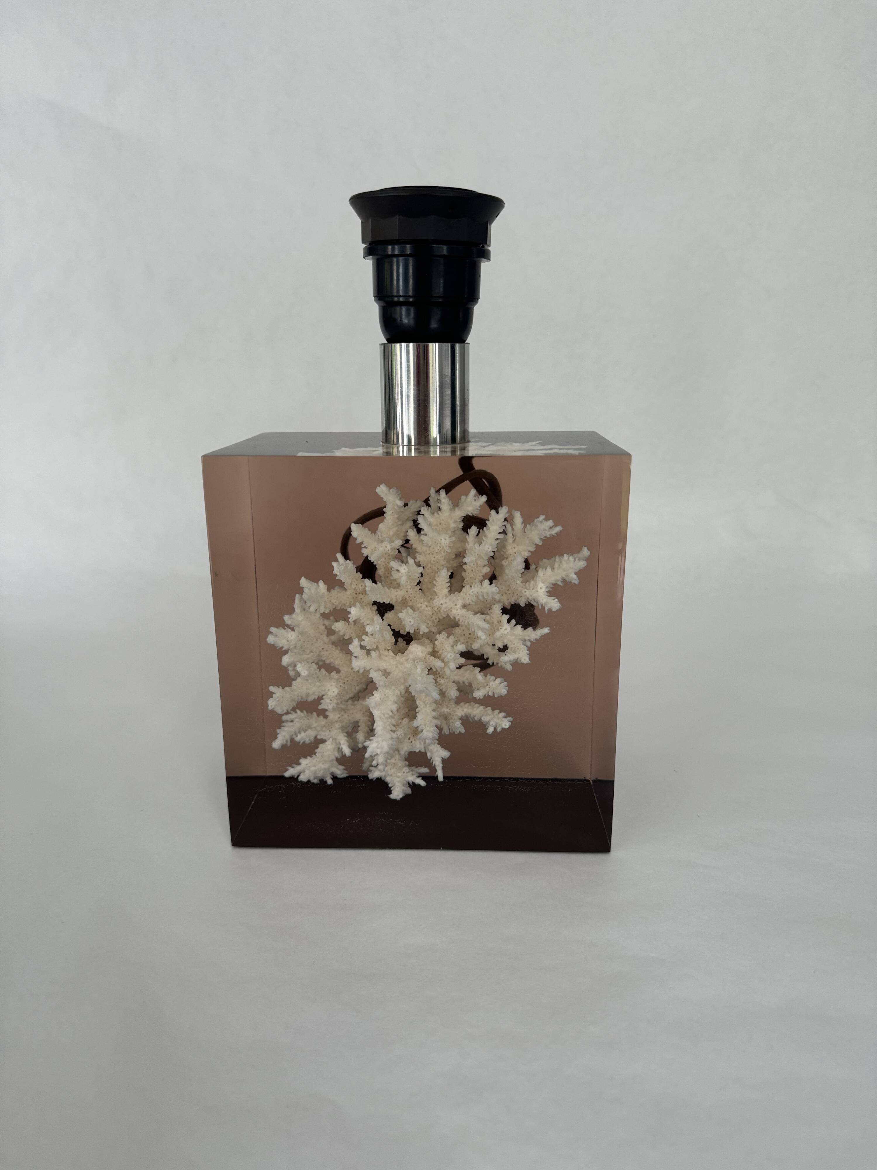 Pierre Giraudon vintage inclusion lamp