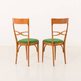 Italian mid-century chairs in walnut and wool