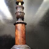 Bronze lamp with fabric lampshade
