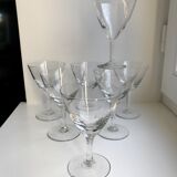 Set of 7 engraved wine glasses star model 50s