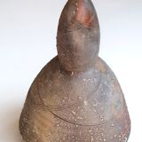 Abstract sculpture by Eric Astoul in sandstone, La Borne