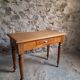 Vintage beech desk with a linoleum top and drawer.
