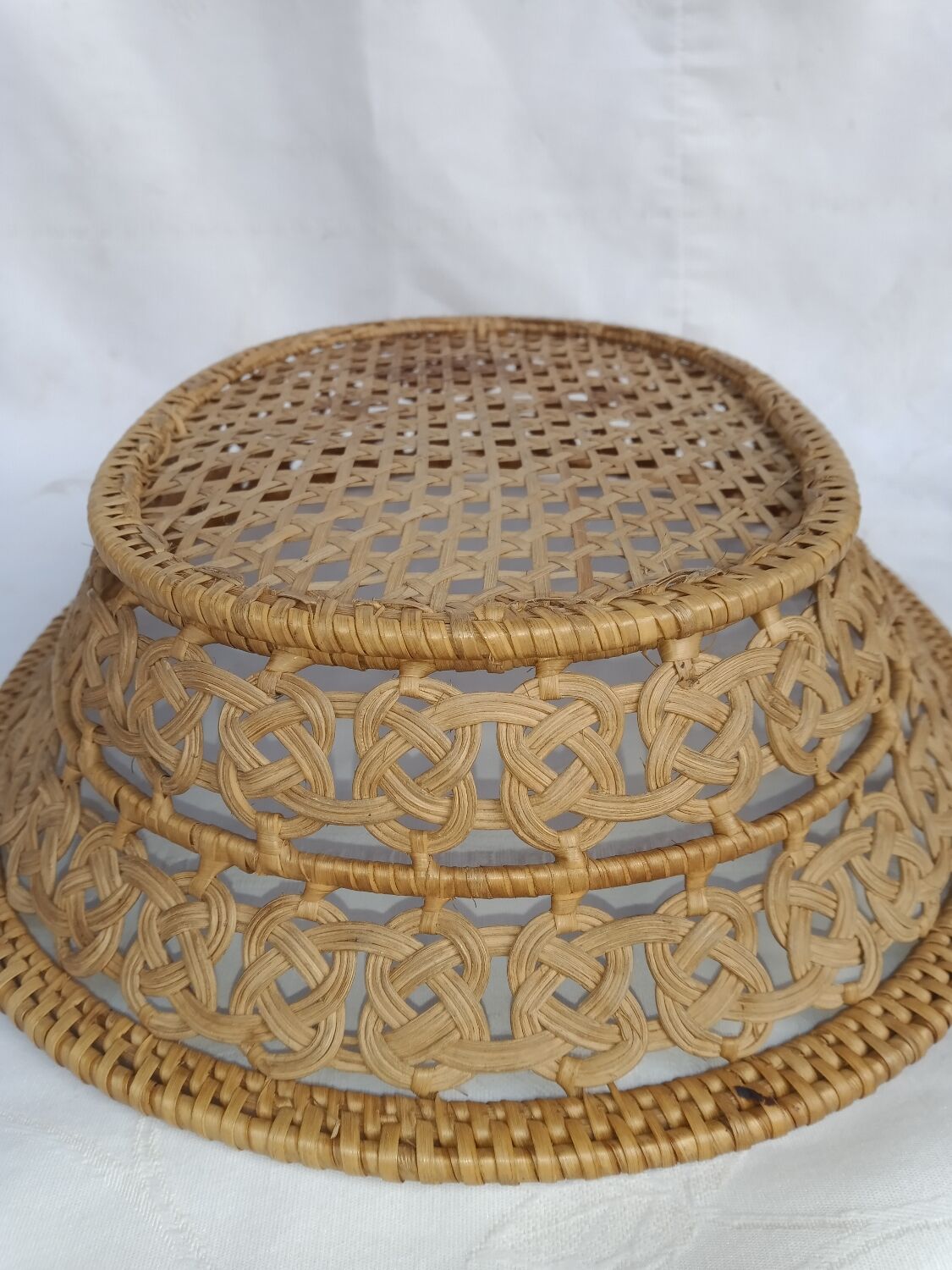 Braided wicker basket