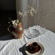 Set of 6 vintage brown glazed ceramic espresso cups with saucers.