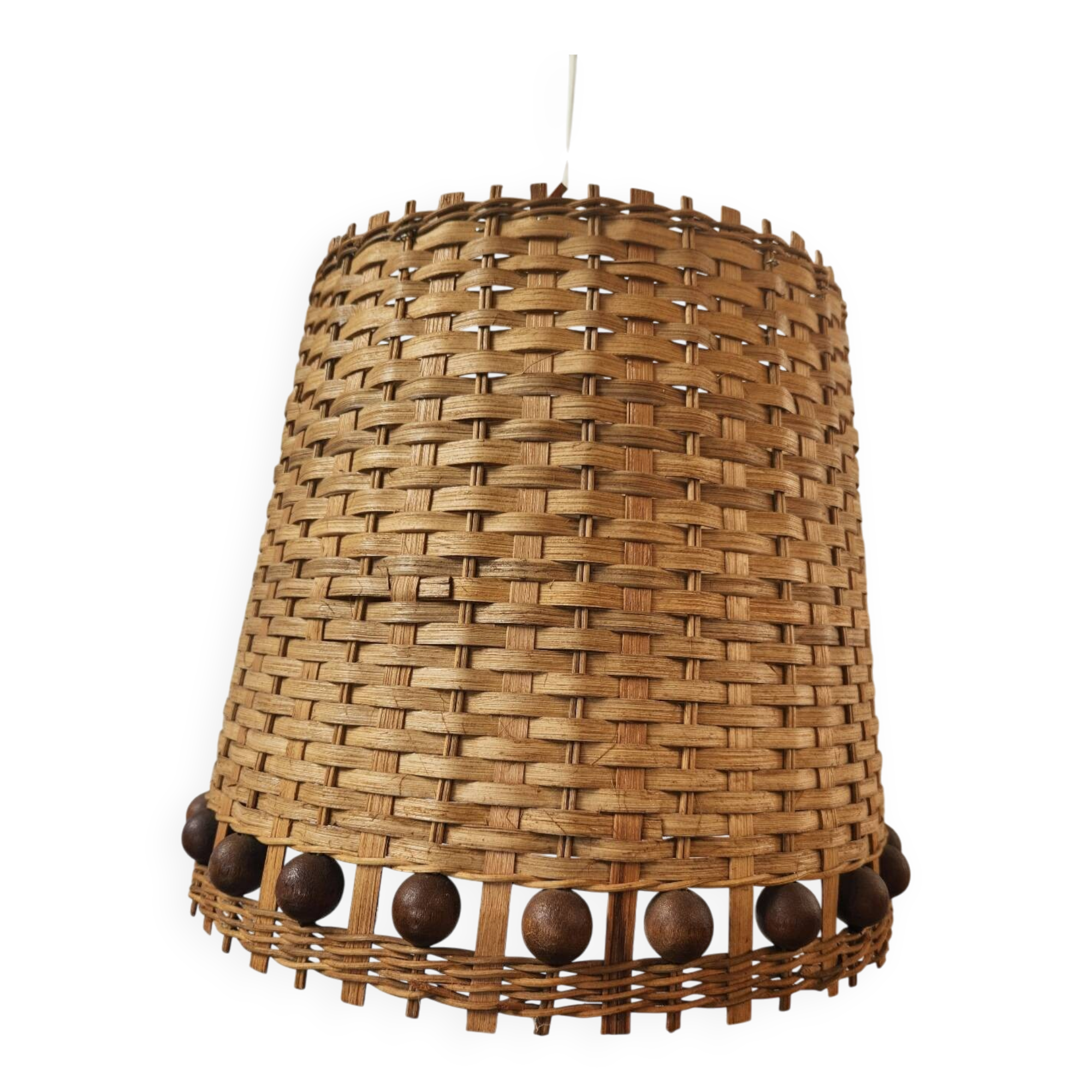 Vintage 60's wicker pendant light