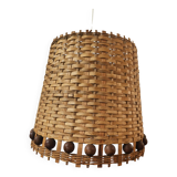 Vintage 60's wicker pendant light